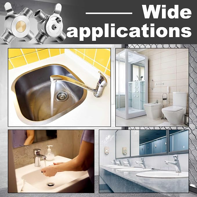 Yaocom 2 Pcs 3/8" Manual Mixing Valve Hot Cold Water Temperature Mixer - Image 6