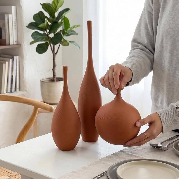 Ceramic Vases Set of 3, Modern Boho Vases - Image 5