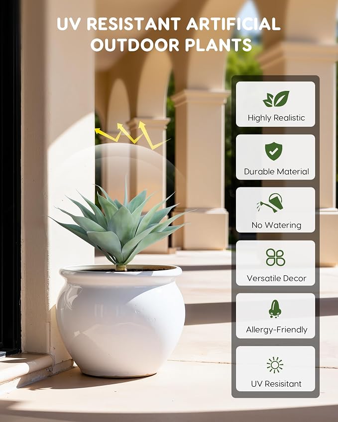 Velener Artificial Outdoor Blue Agave Plant - Image 5