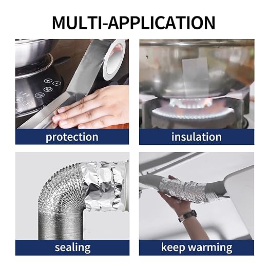 TAPEBEAR Aluminum Foil Tape Silver Air Duct Tape 4" x 50Yard | Withstand 176℉ - Image 9