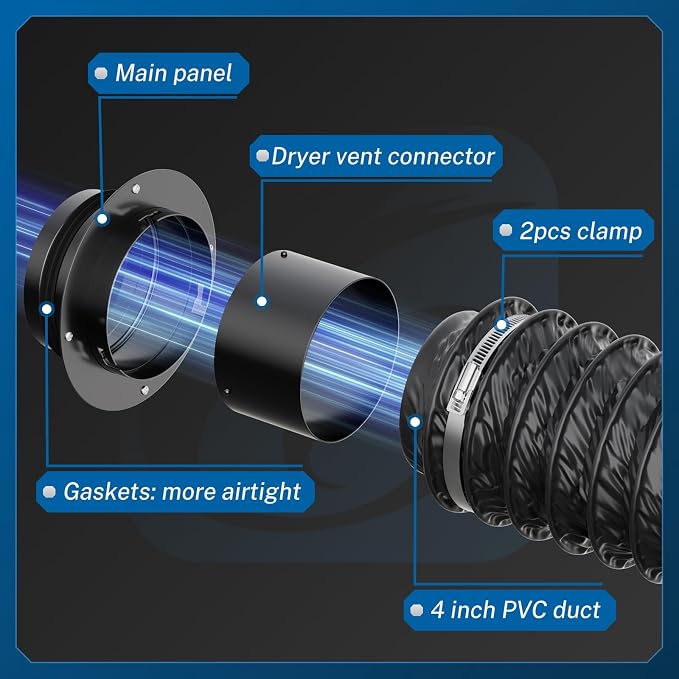Hon&Guan Dryer Vent Connector, High Quality Iron Twist Lock Dryer Vent Wall - Image 4