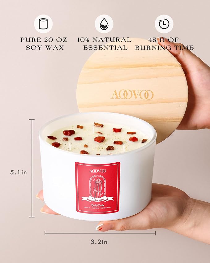 AOOVOO Apple Cinnamon Scented Candles - Image 5