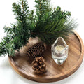 11.5 Inches Candle Holder Tray Home Decor, Round Wood Tray by GENRICE