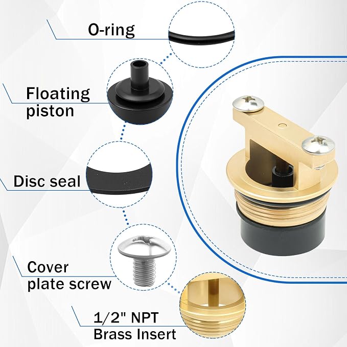 B-0969-RK01 Repair kit for T&S Brass 1/2" NPT Plumbing Vacuum Breaker -2 PK | - Image 3