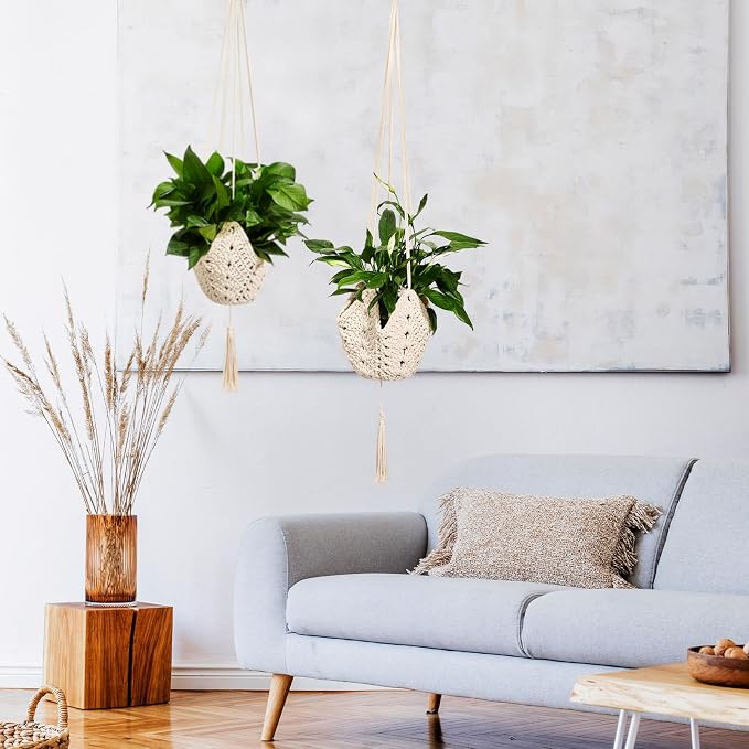 Shappy 3 Pack Boho Macrame Plant Hanger - Image 5
