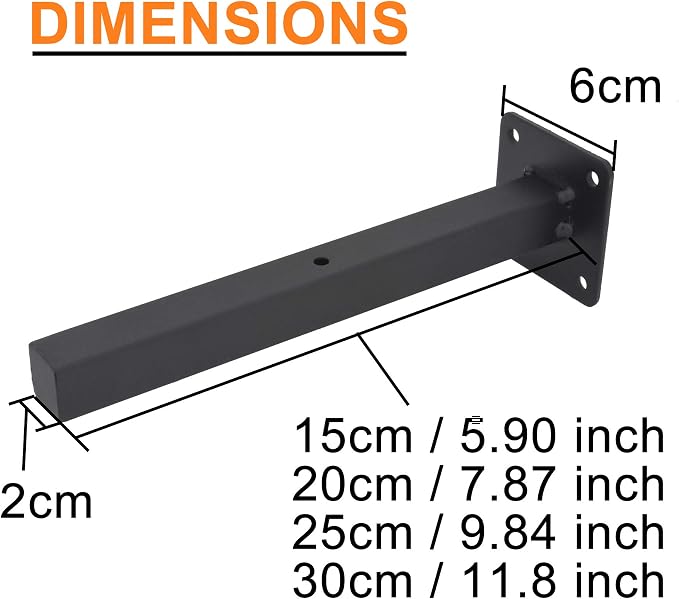 AddGrace Industrial Black Shelf Brackets 12 Inch L Brackets - Image 2