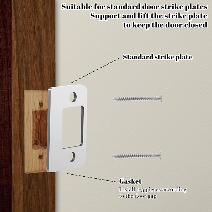 Door Strike Shim Plates, Standard Size Spacer Deadbolt Restorer Strike Plates 3 - Image 4