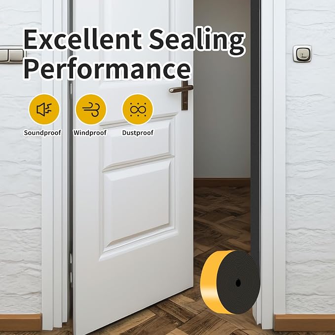 Door Weather Stripping, for Door and Window, 2 in x 1/8 in x 15Ft | Air - Image 7