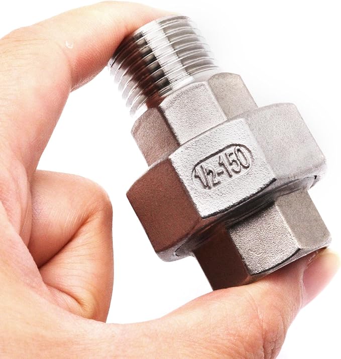 2Pcs Cast Pipe Fittings Union, 1/2" NPT Female x 1/2" NPT Male Thread 304 - Image 7