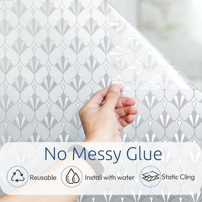 rabbitgoo Privacy Window Film Frosted Glass, 23.6" x 78.7" | Sun Blocking Non - Image 5