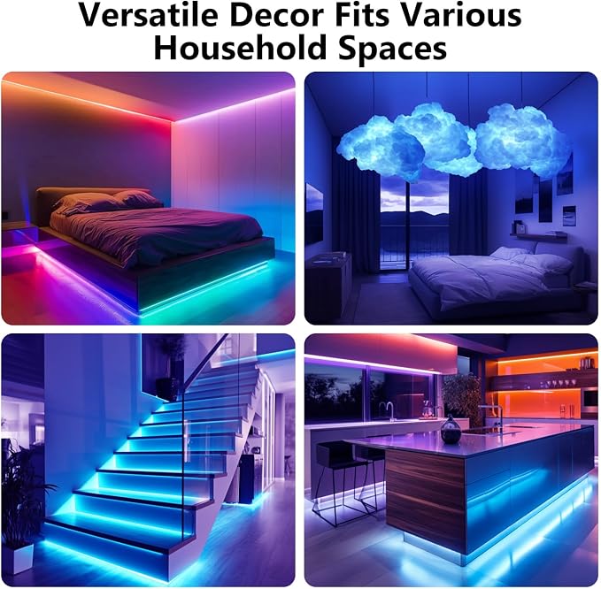 DAYBETTER LED Strip Lights 110ft1Roll RGB Music Sync Smart App Control | Indoor - Image 7