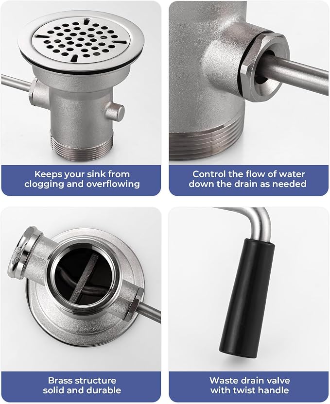 3-1/2 Inch Commercial Sink Drain - Image 2