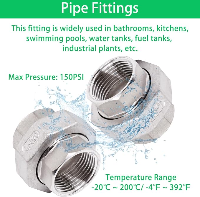 1Pcs 304 Stainless Steel Union, Class 150 - Image 4