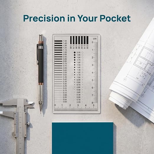 Lurrose Transparent Crack Width Gauge Spot Detection Ruler Pocket Size Ruler - Image 4
