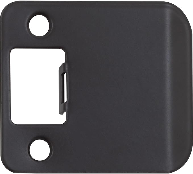 Round Corner Extended Lip Strike Plate, 2-1/4" x 2", Matte Black by StoneHarborHardware