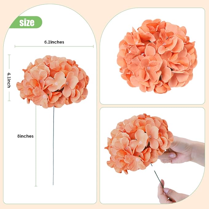 AVIVIHO 65pcs Fake Flowers Terracotta Hydrangea Artificial Flowers Bulk Silk - Image 4
