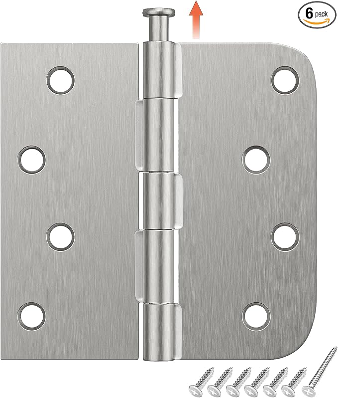 HOSOM 6 Pack 4 Inch Brushed Nickel Door Hinges by HOSOM