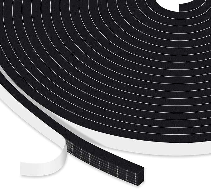 Thin Foam Seal, High Density, Narrow Gaps, 1/4x1/8in | Strong Adhesive by Trisiki