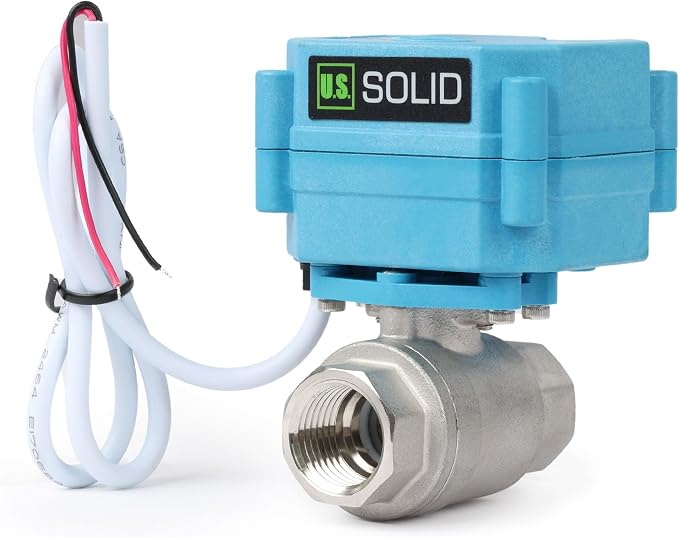 U.S. Solid 1/2inch Stainless Steel Motorized Ball Valve, Full Port, IP67 - Image 2