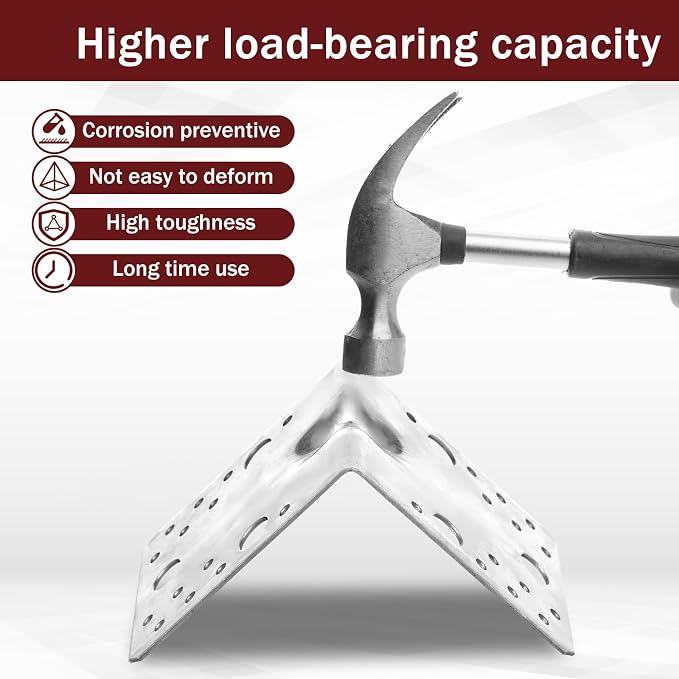 4 Pcs 4x4x3-1/2 Steel L Bracket 1.7mm Thick Metal Angle 90 Degree Reinforcing - Image 3