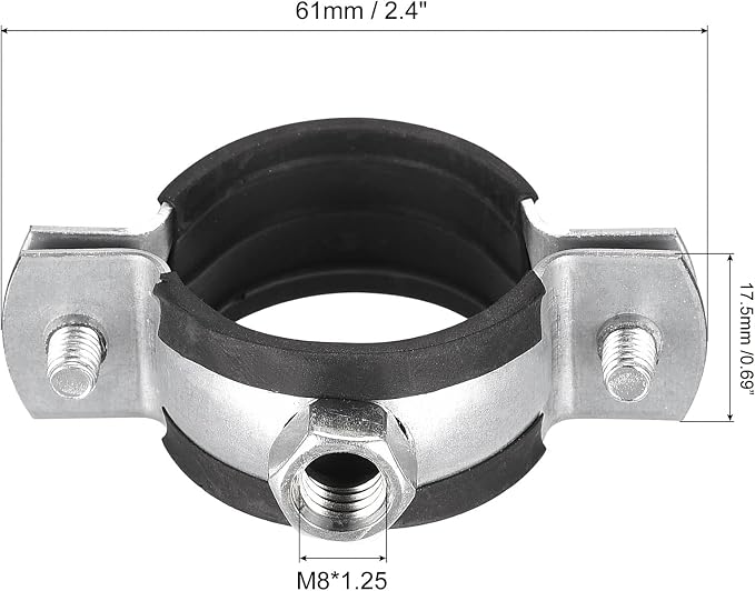 uxcell Adjustable Pipe Bracket Clamp, 1-1/4" Wall Ceiling Mount Iron Pipe Strap - Image 2