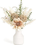 Mkono Fake Flowers in Ceramic Vase, 12.5" Coffee Table Centerpieces, Small Silk by Mkono