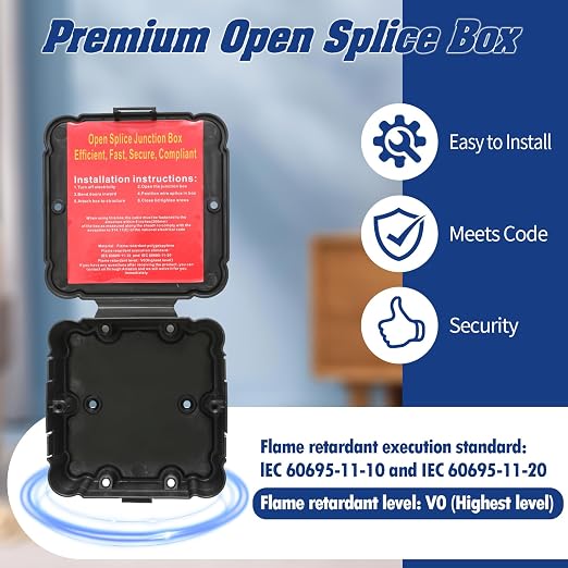 Black Open Splice Junction Box，Open Splices Repair Open Splices, 5 Second - Image 2
