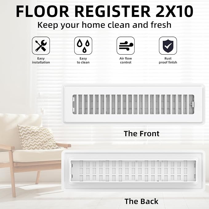 Floor Register 2x10, 4 Pack Floor Vent Covers - Image 4