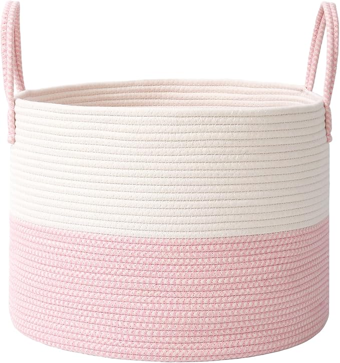 JMvicyroam 115L Extra Large Machine Washable Cotton Rope Blanket Basket | by JMvicyroam