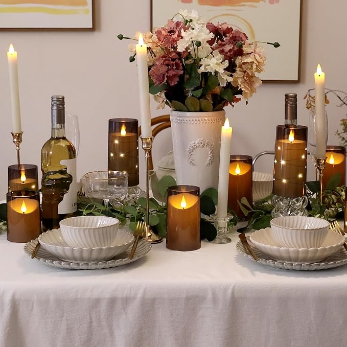 NURADA Flameless Candles with Remote Timer: 3D Wick Battery Operated Led Pillar - Image 3