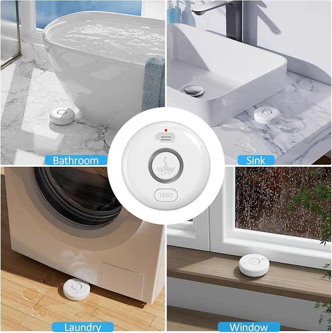 5 Pack Water Leak Alarm Detector, 120dB Loud Alert, IP66 Waterproof | Water - Image 8