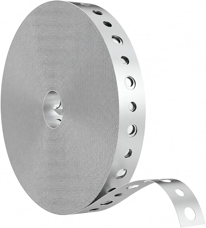 Galvanized Hanger Strap, 3/4 in x 100ft Galvanized Metal Pipe Strap, 1 Pack | by Unknown
