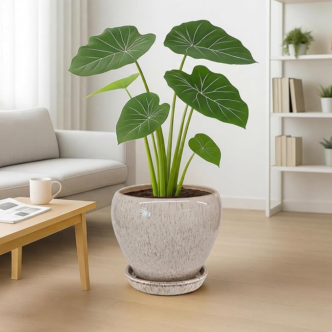 Deep Dream 10 Inch Plant Pot- Ceramic Planter Pot Round Plant Pots - Image 4
