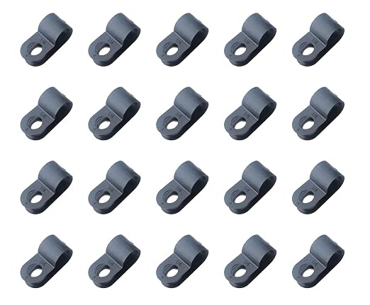 SOWAKA 50 Pcs Cable Clamp Black R Type Nylon Screw Mounting Cable | Cable by sowaka
