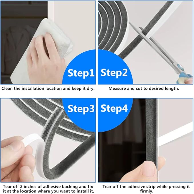 33 Ft Gray Self-Adhesive Soundproofing Weather Stripping - Image 7