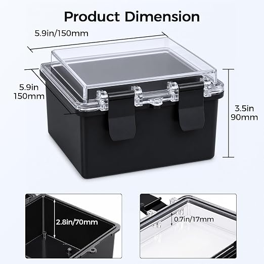 Junction Box IP67 Waterproof Electrical Box ABS Plastic Hinged Shell - Image 3