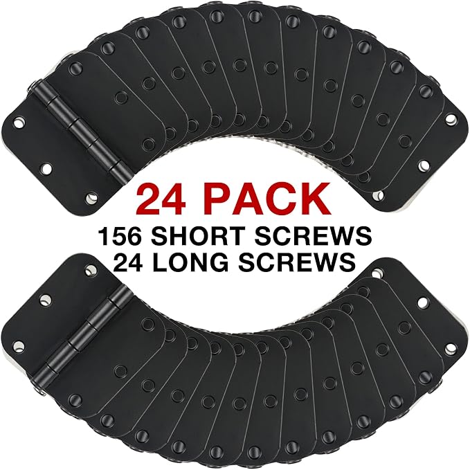TDCHINGES 3 1/2" Matte Black Door Hinges 3.5 Inch Rounded Flat 24 Pack | - Image 6