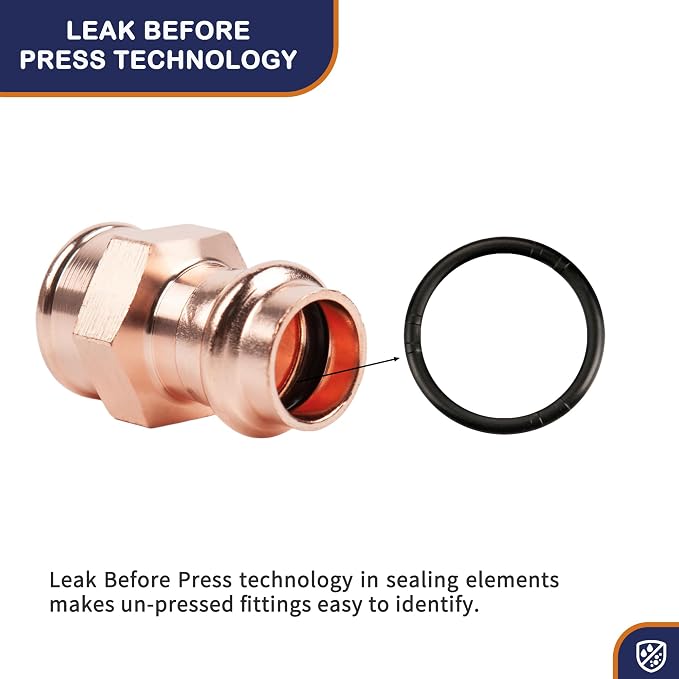 Copper Press Fittings 3/4" Female Adapter x 3/4" Press 10 Pack - Image 5