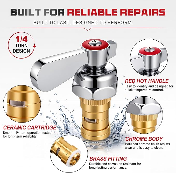 1 Pack Hot Water Valve and Handle Repair Kit - Image 3