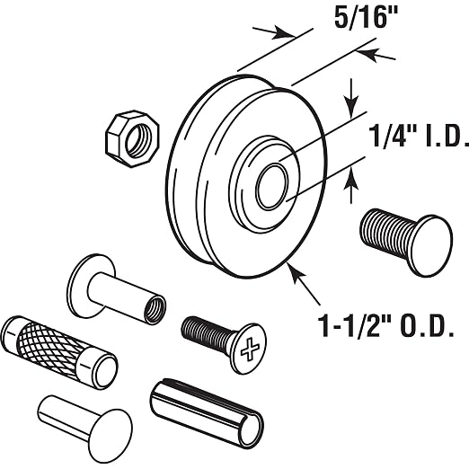 Prime-Line D 1797 1-1/2 In. Patio Roller Kit | 2 Pack - Image 2