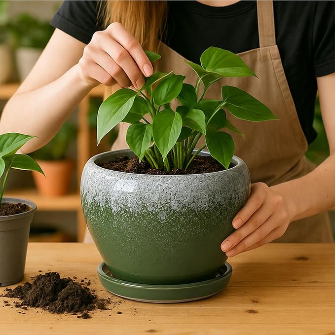Deep Dream 8 Inch Plant Pots- Ceramic Pots - Image 5
