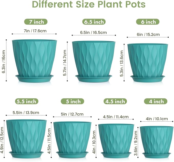 Meowell 7/6.5/6/5.5/5/4.5/4 inch Plant Pots - Image 2
