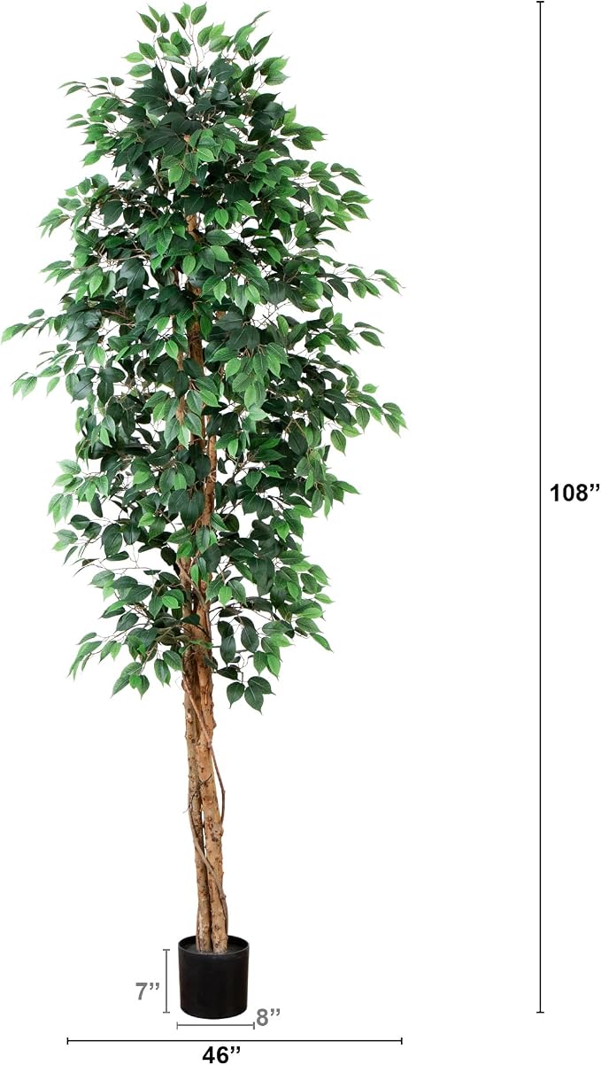 Nearly Natural 9ft. Artificial Ficus Tree - Image 2