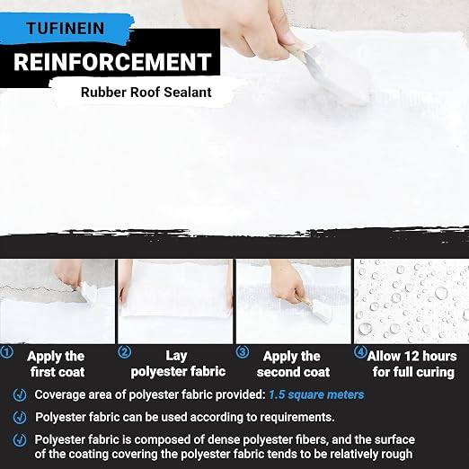 Rubber Liquid Waterproof Sealant, TUFINEIN 11 LB/5 KG White Quick Drying Multi - Image 7