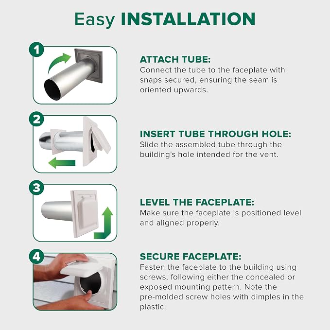 NO-PEST VENT Dual Door Dryer Vent Cover 4 Inch Outdoor, Made in USA, Highest - Image 6