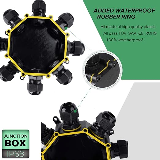 8 Way Electrical Junction Box, La Vane IP68 Waterproof 8 Way Cable Connector - Image 4
