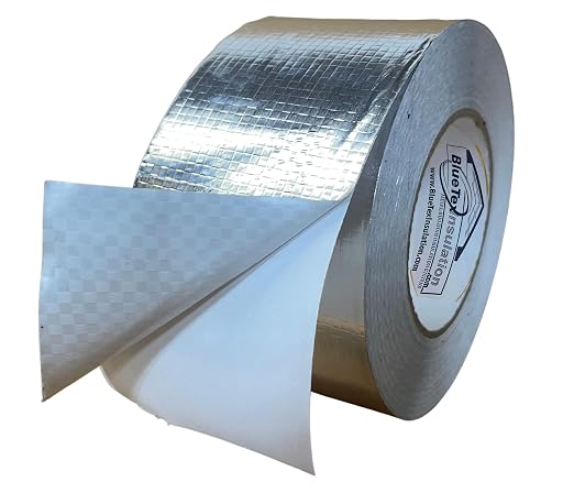 BlueTex Insulationㅤ HVAC Aluminum Foil Tape 3 inch x 150 ft, Tear-Proof HVAC by BlueTexInsulation