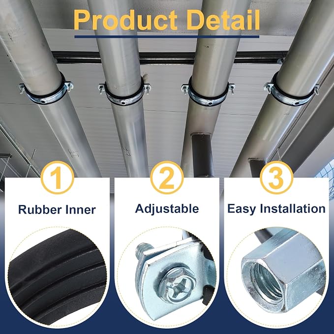 uxcell 6 Pcs Split Ring Pipe Hanger, 90mm/3.5inch Adjustable Pipe Bracket Clamp - Image 3