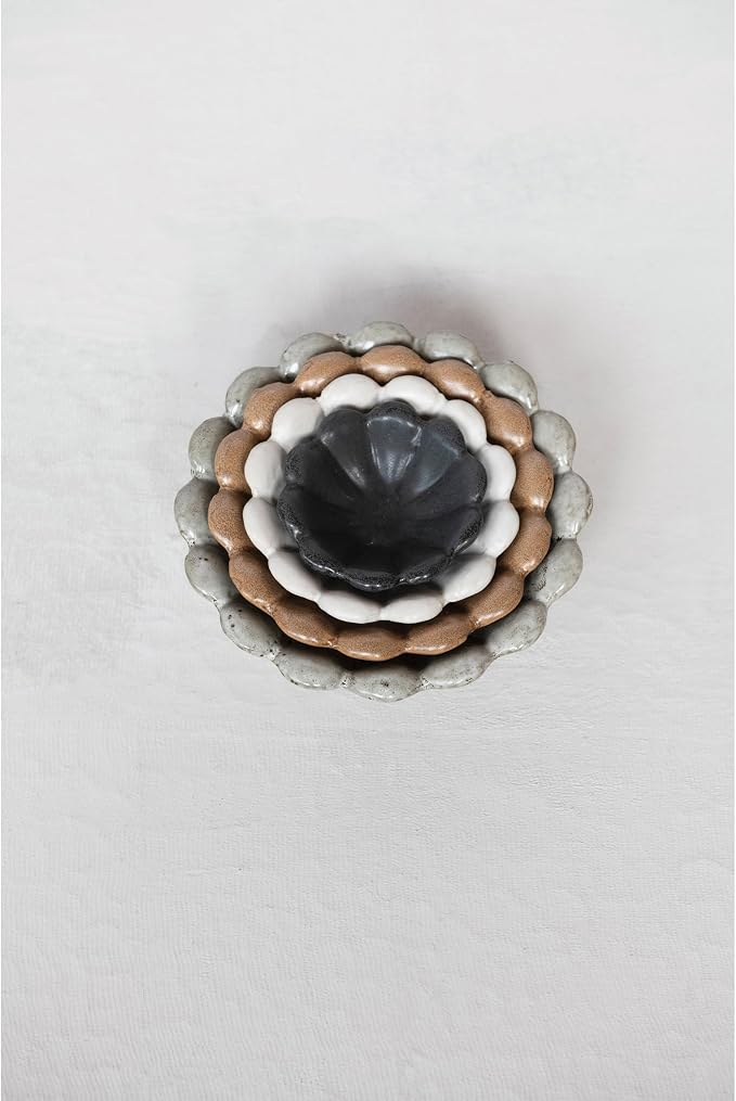 Creative Co-Op Stoneware Flower Bowls - Image 5