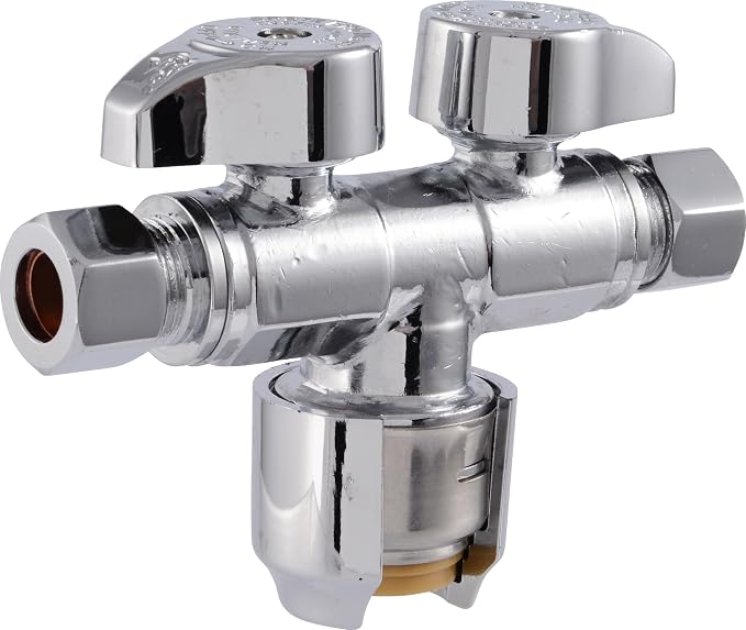 SharkBite Max Dual Shut Off Quarter-Turn Brass Ball Valve, 1/2 Inch Push to by SharkBite